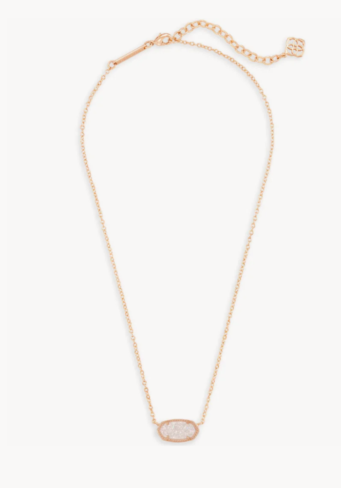 Elisa Gold Chain Necklace in Iridescent Drusy