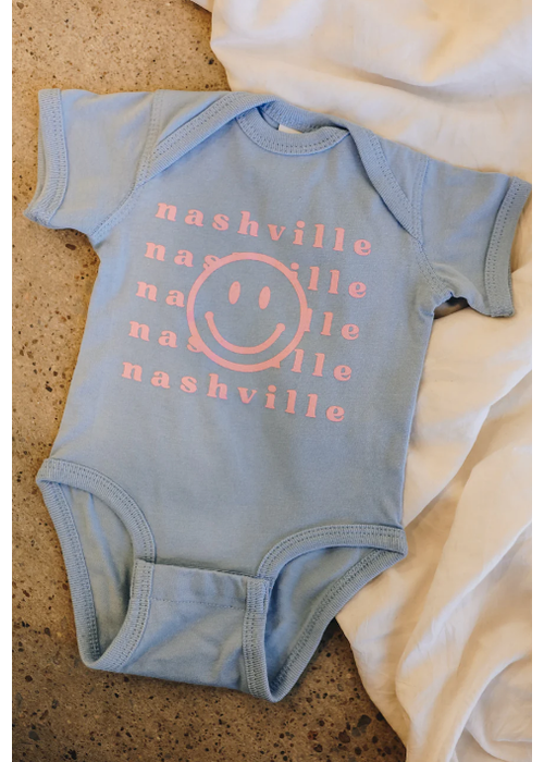 The NASH Collection The NASH Collection Baby Nashville Smile Onesie Light Blue