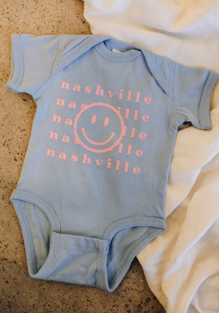 The NASH Collection Baby Nashville Smile Onesie Light Blue