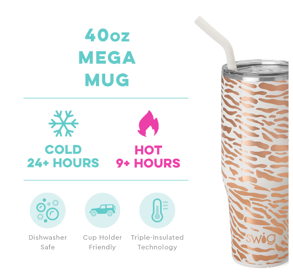 Swig Rose Gold 40oz Mega Tumbler Mug