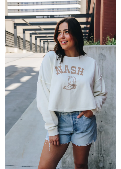 Nash Collection The NASH Boot Cropped Sweatshirt