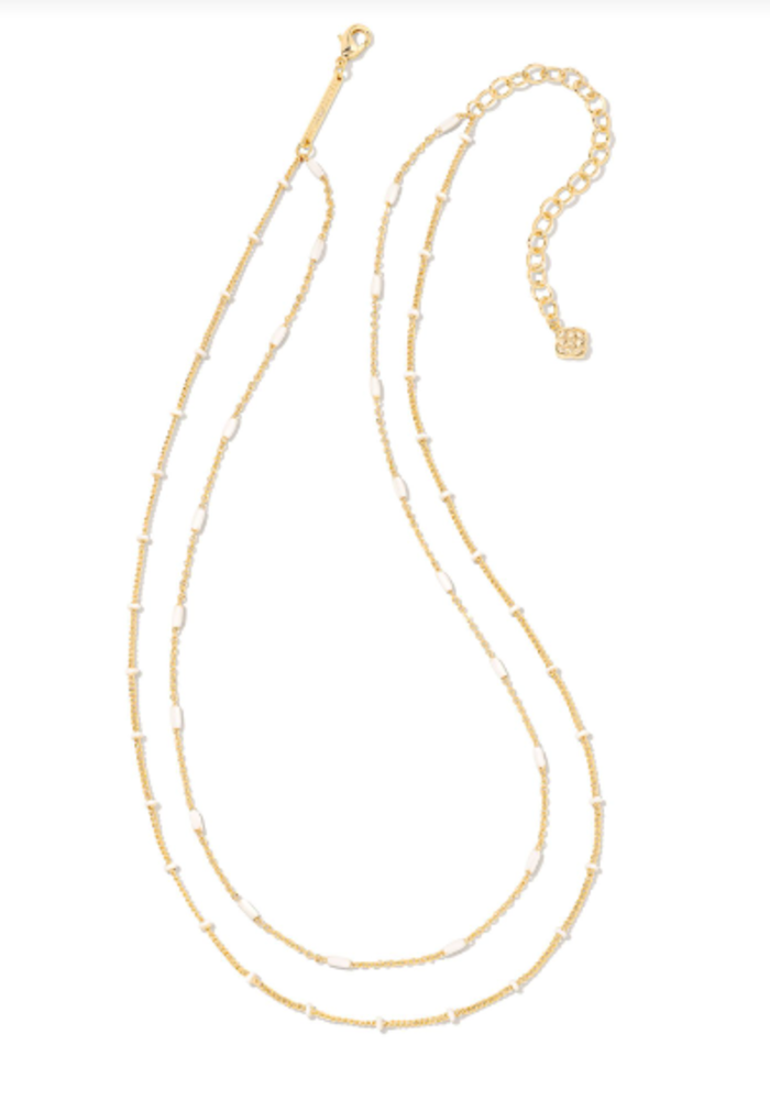 The Elisa Enamel Frame Gold Pendant Necklace - The Trendy Trunk