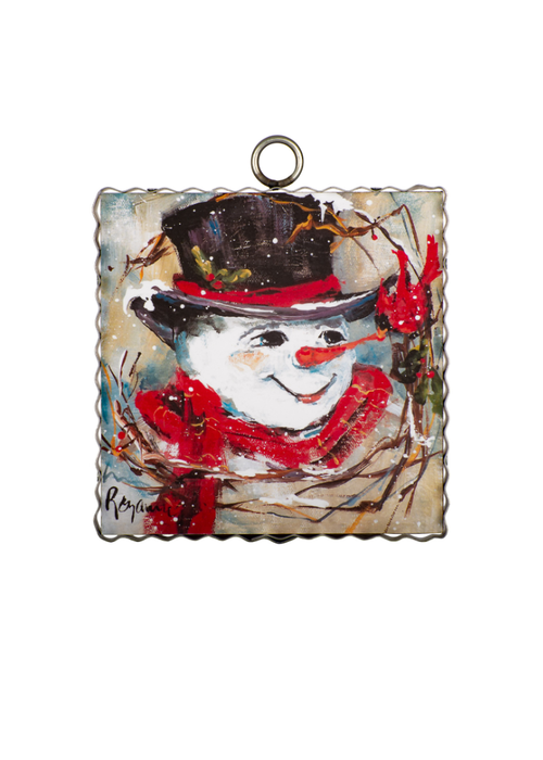 The Round Top Collection Mini Cardinal and Snowman Print