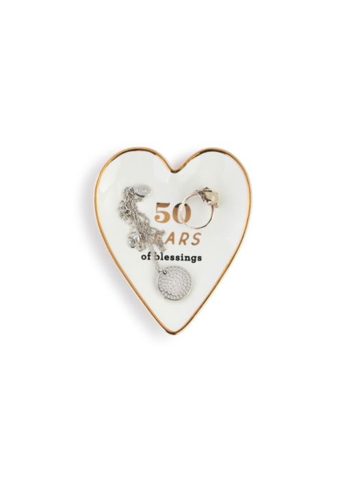 50 Years of Blessings Heart Trinket Dish