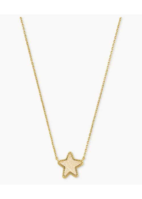 Kendra Scott Jae Star Gold Pendant Necklace - Iridescent Drusy