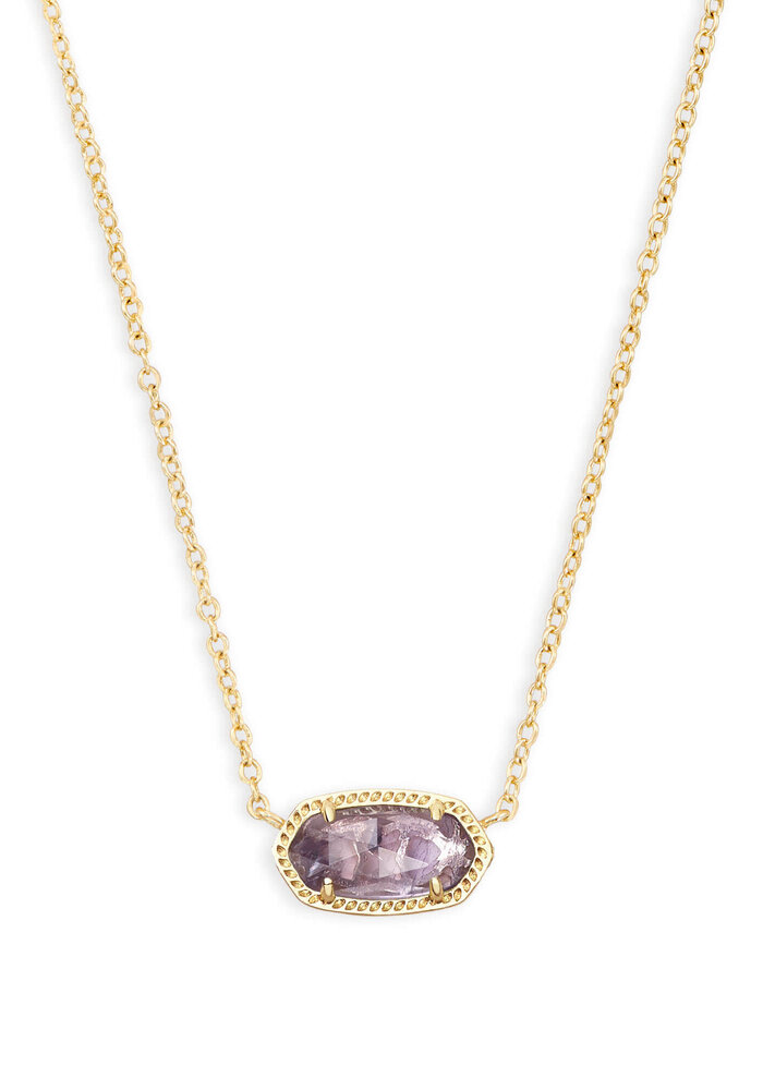 The Elisa Pendant Necklace in Purple Amethyst