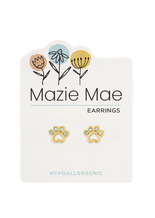 Mazie Mae Paw Print Earrings