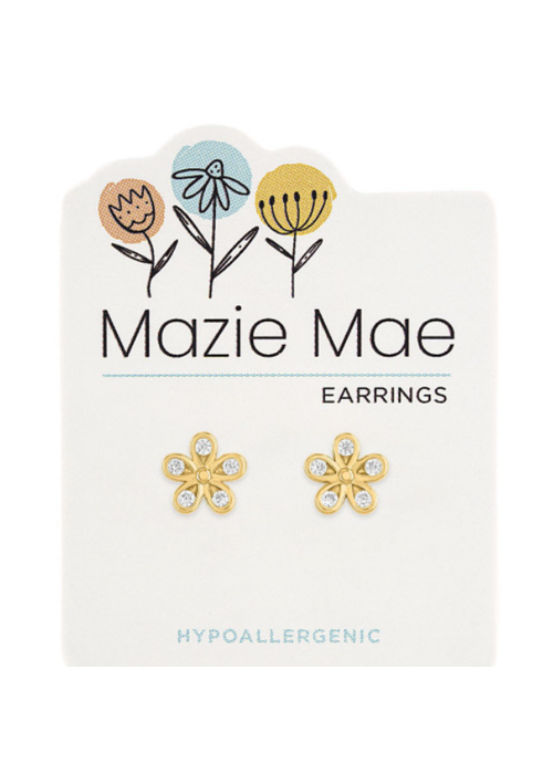 Mazie Mae CZ Flower Stud Earrings