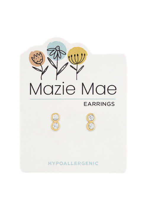 Mazie Mae Gold Double Diamond Stud Earrings