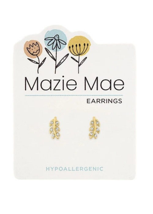 Mazie Mae Gold CZ Branch Earrings