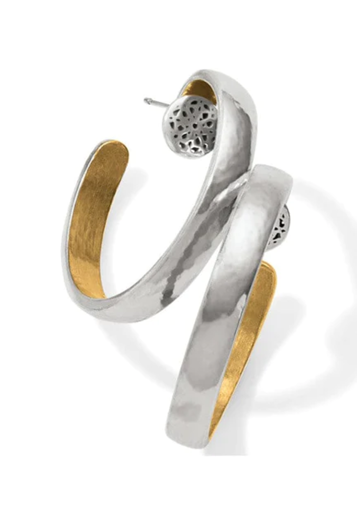 Ferrara Entrata Small Hoop Earrings in Silver with Gold