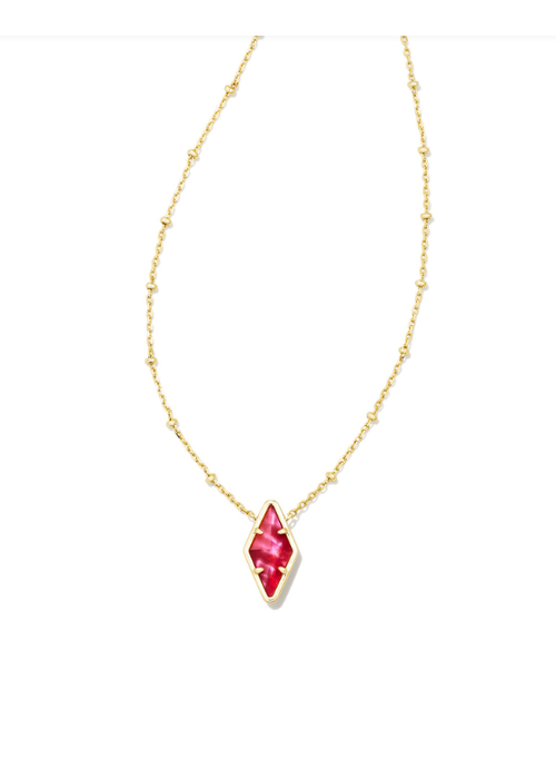 Kendra Scott The Kinsley Gold Necklace in Raspberry Illusion