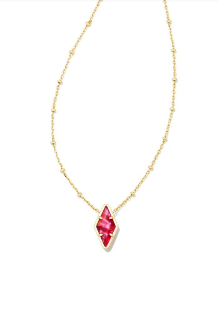 The Kinsley Gold Necklace in Raspberry Illusion
