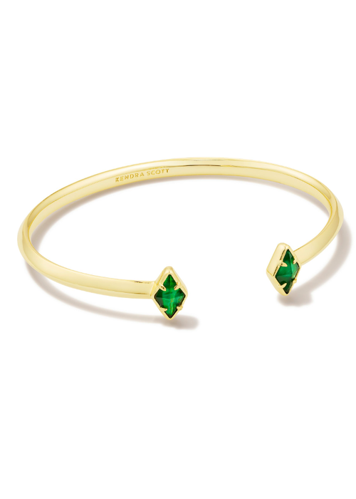 Kendra Scott The Kinsley Gold Cuff Bracelet in Kelly Green Illusion