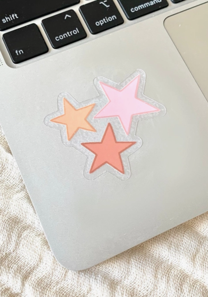 Clear Pink Stars Sticker