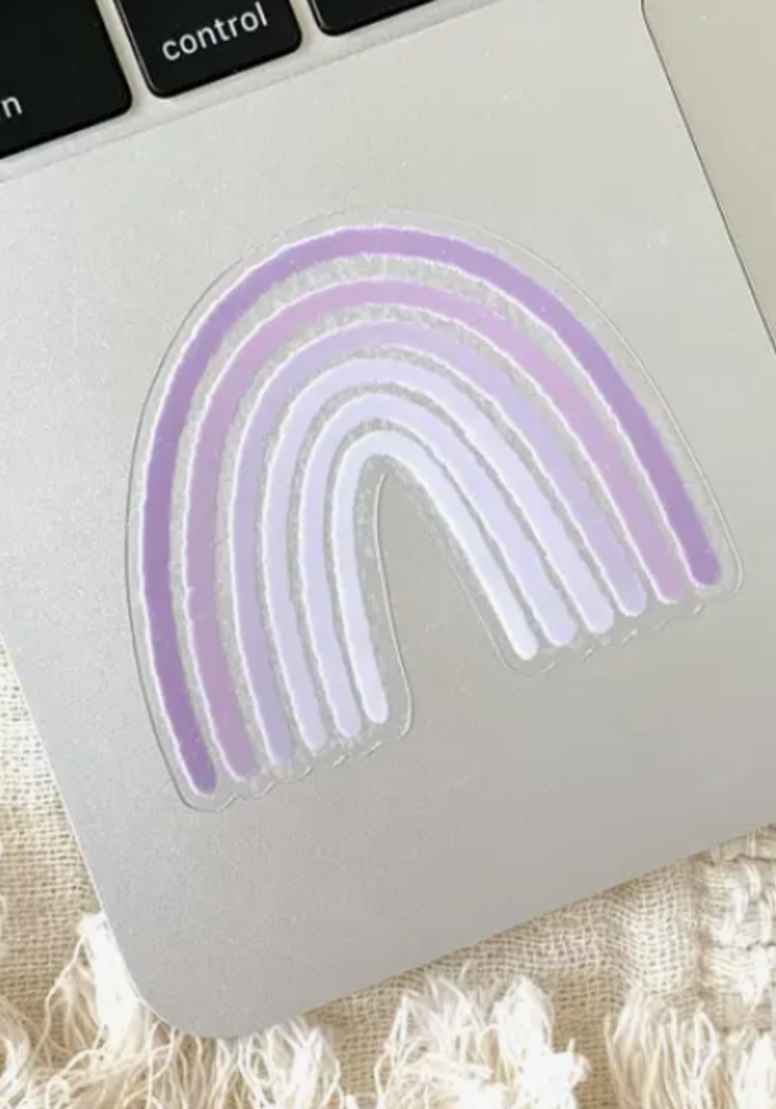 Clear Purple Rainbow Sticker