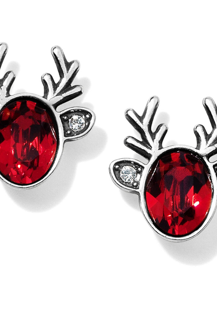 Reindeer Red Glitz Mini Post Earrings