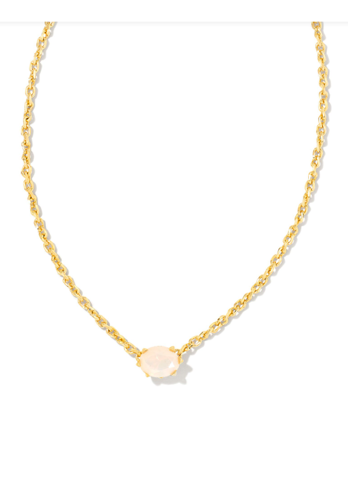 The Elisa Enamel Frame Gold Pendant Necklace - The Trendy Trunk