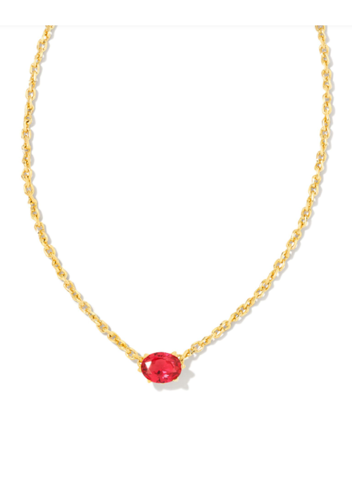 Kendra Scott The Cailin Gold Pendant Necklace in Red Crystal