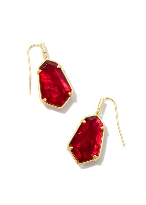 Kendra Scott The Alexandria Gold Drop Earring in Cranberry Illusion