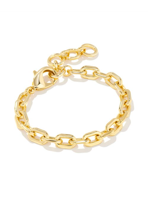 Ashton Gold Half Chain Bracelet in White Pearl