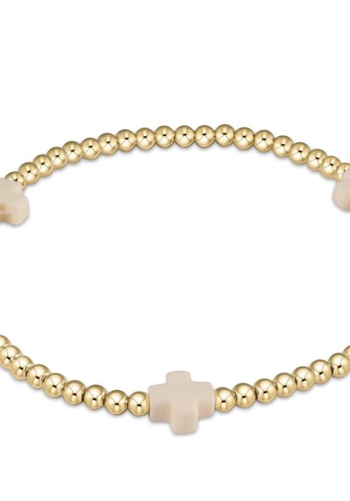 egirl Signature Cross Gold Pattern 3mm Bead Bracelet