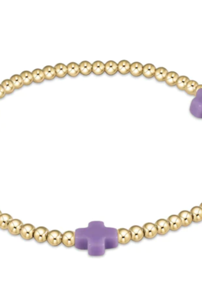 egirl Signature Cross Gold Pattern 3mm Bead Bracelet