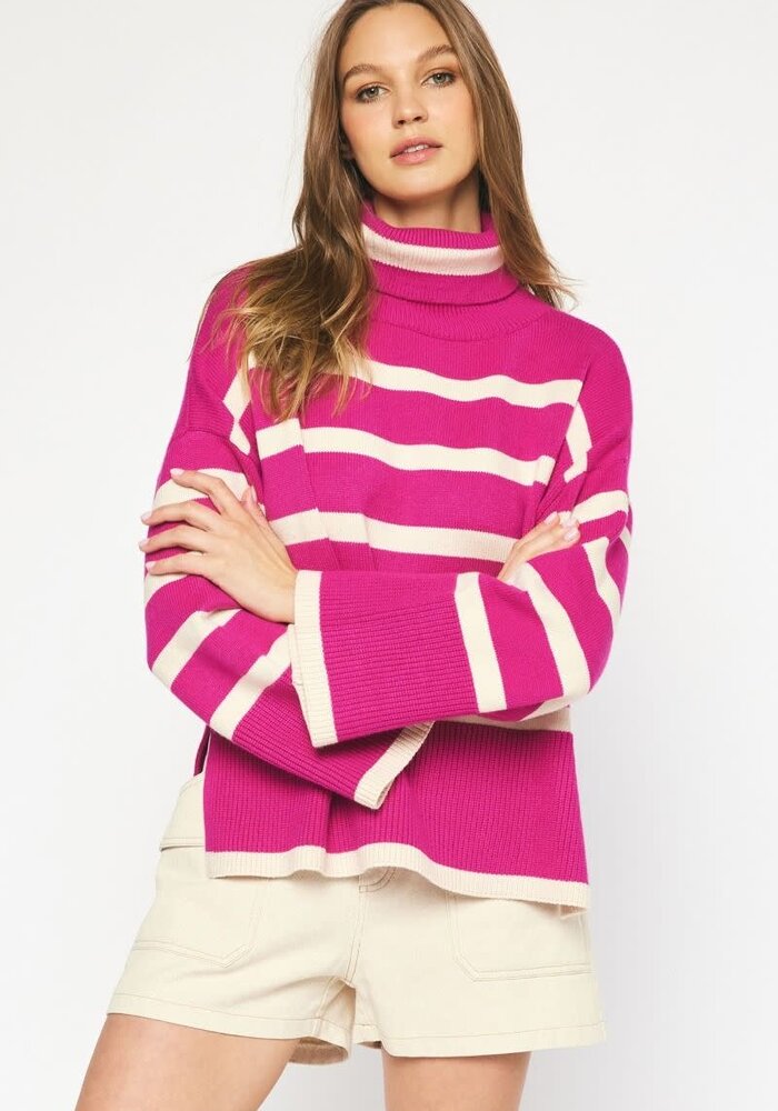 The Robbie Pink Striped Sweater