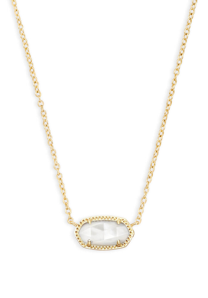 The Elisa Pendant Necklace In Ivory Mother of Pearl