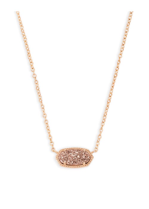 Kendra Scott The Elisa Pendant Necklace in Rose Gold Drusy