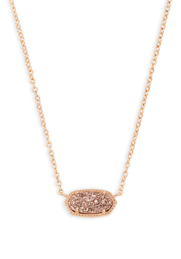 The Elisa Pendant Necklace in Rose Gold Drusy