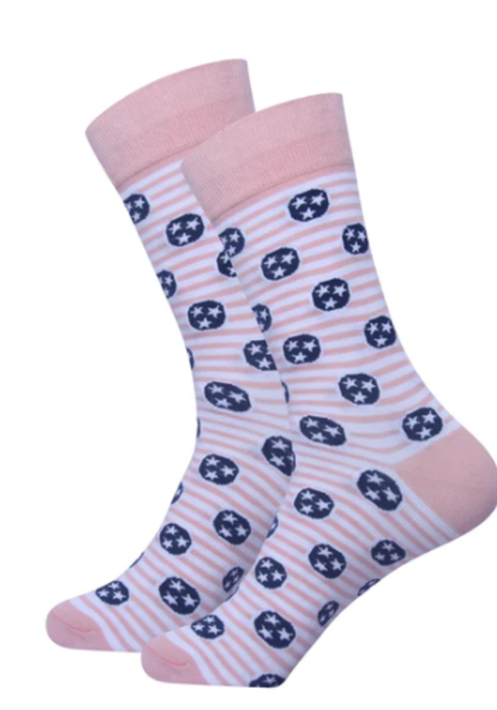 Tennessee Tri-Star Socks | Pink Stripe