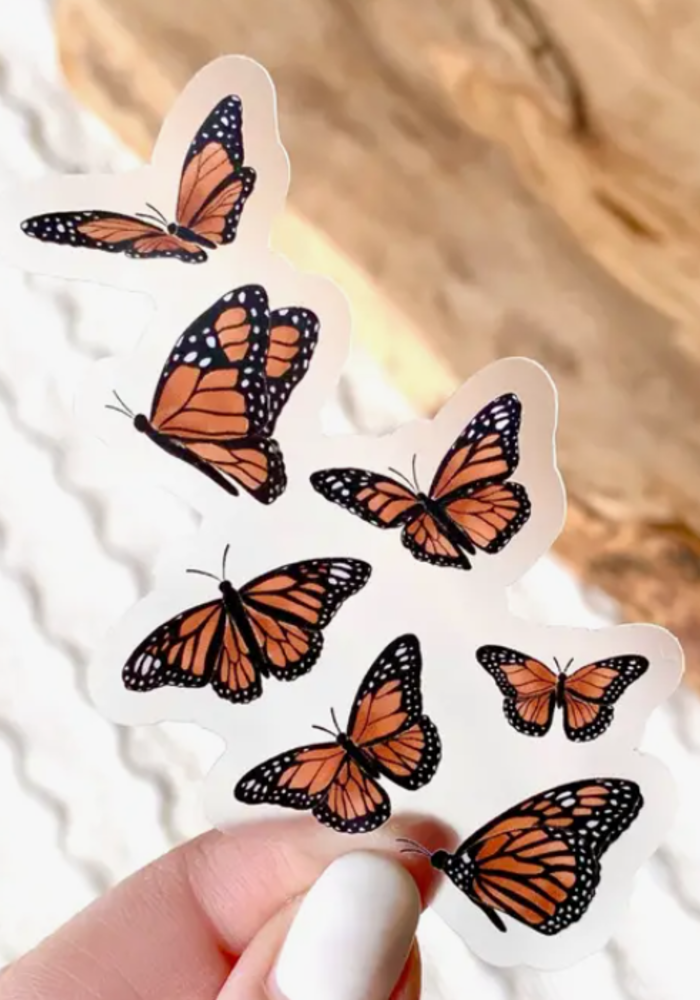 Clear Flying Butterflies Sticker