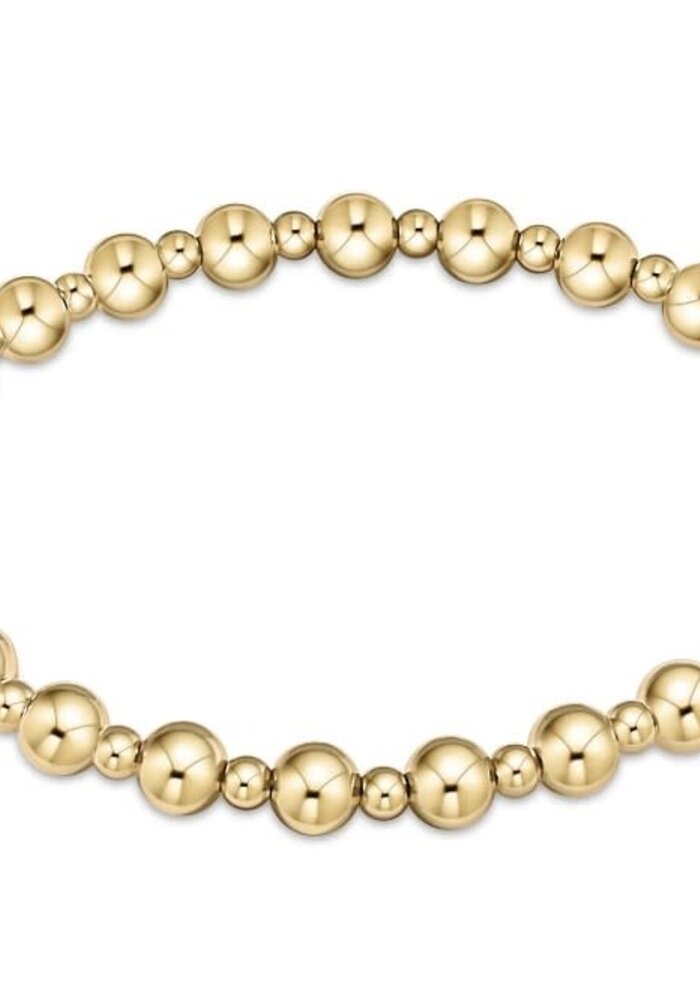 Classic Grateful Pattern Gold Bead Bracelet