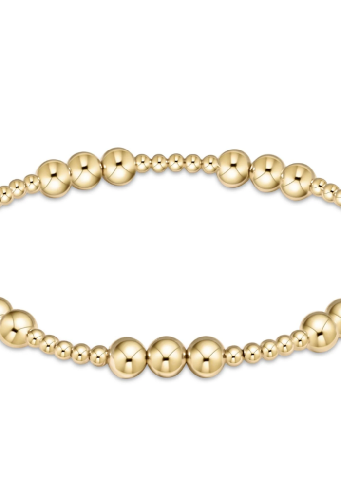 Classic Joy Pattern Gold Bead Bracelet