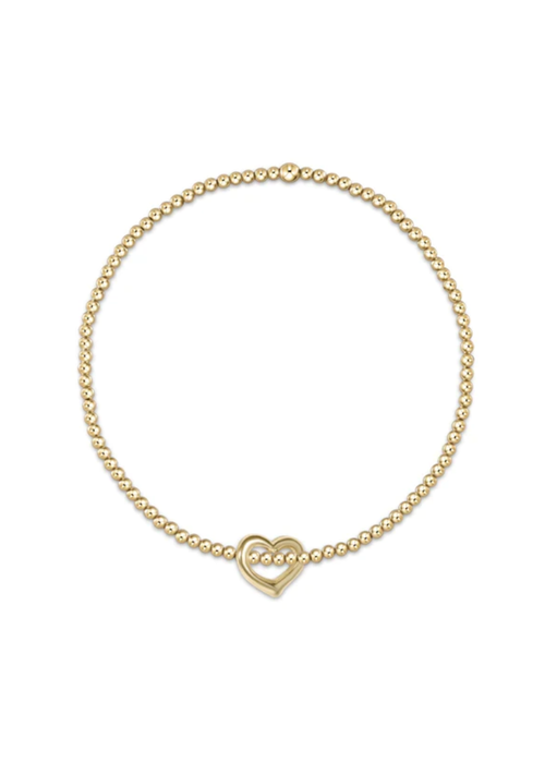 Enewton Classic Gold 2.5mm Bead Bracelet Love Gold Charm