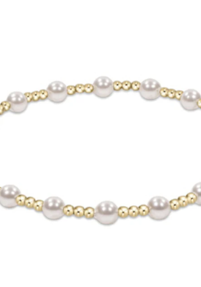 Classic Sincerity Pattern 4mm Bead Bracelet Pearl