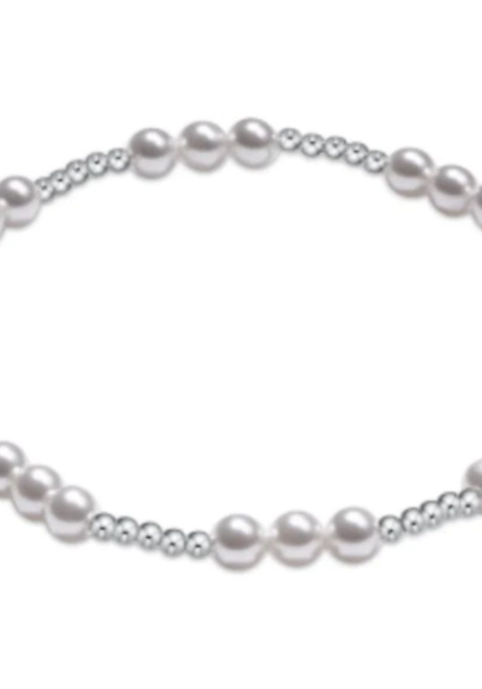 Classic Joy Pattern Sterling 4mm Bead Bracelet Pearl - The Trendy Trunk