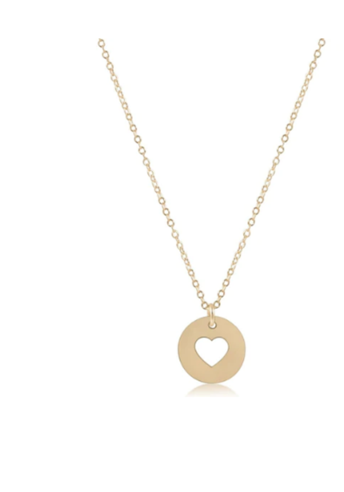 16"  Love Gold Disc Necklace