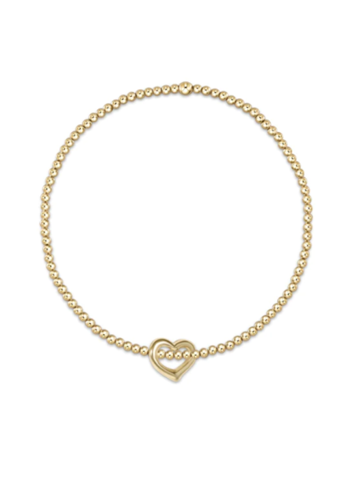 Enewton Egirl Classic Gold 2mm Bead Bracelet Love Small Gold Charm