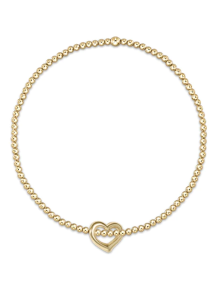 Egirl Classic Gold 2mm Bead Bracelet Love Small Gold Charm