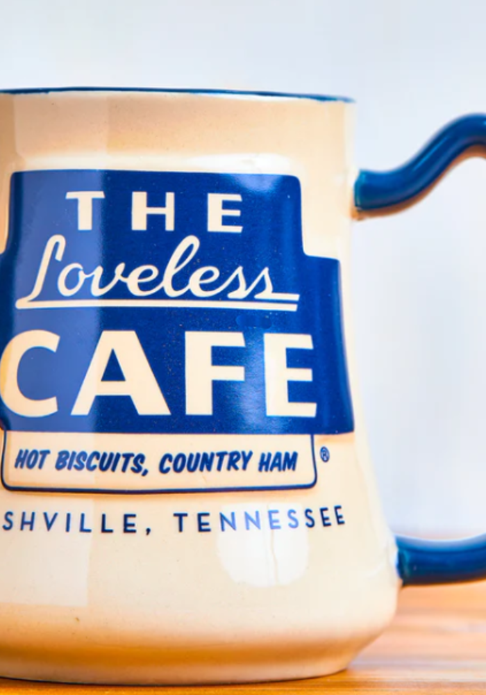 Blue + Cream Loveless Cafe Mug