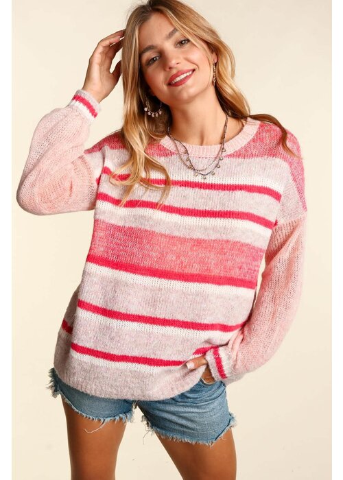 The Miranda Multi Colored Striped Oversized Sweater