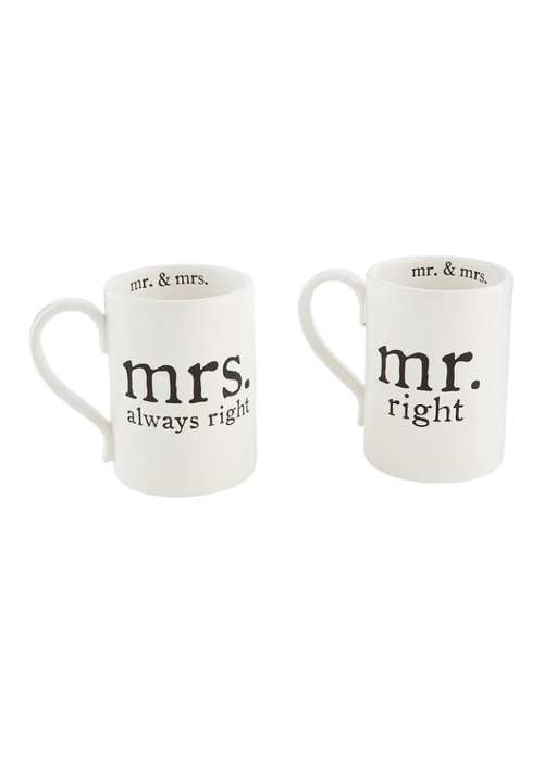 Mudpie Mr & Mrs Right Mug Set