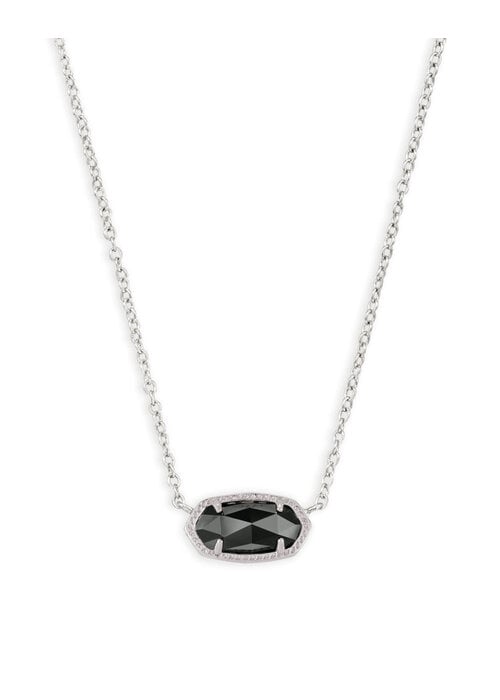 Kendra Scott The Elisa Pendant Necklace in Black Opaque Glass