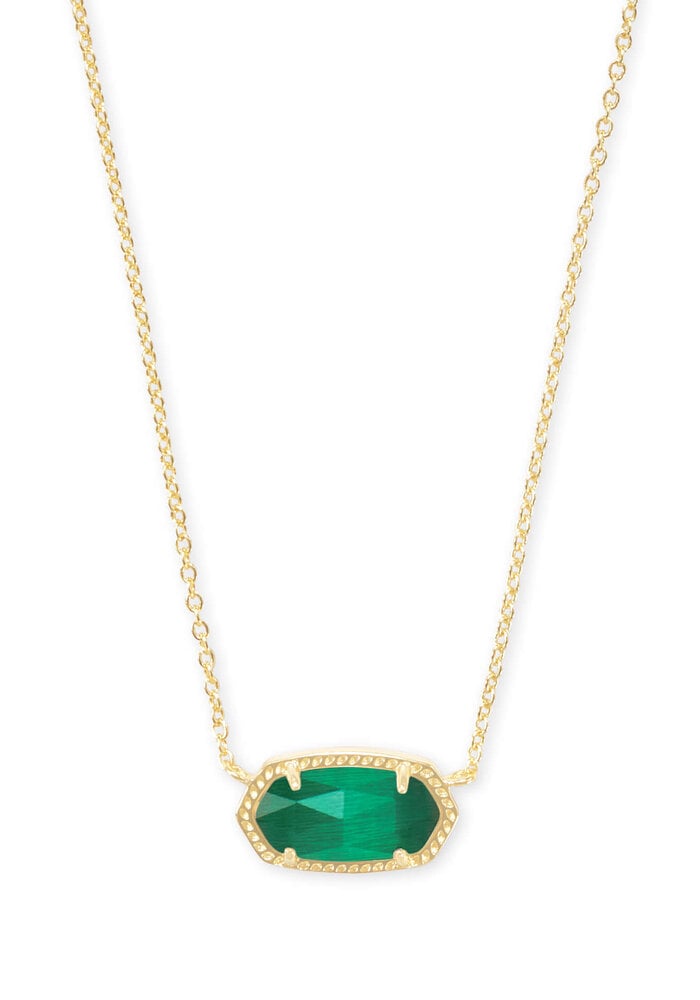 The Elisa Pendant Necklace in Emerald Cat's Eye