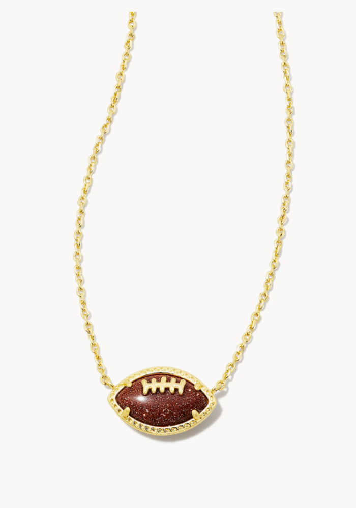 The Football Gold Pendant Necklace in Orange Goldstone