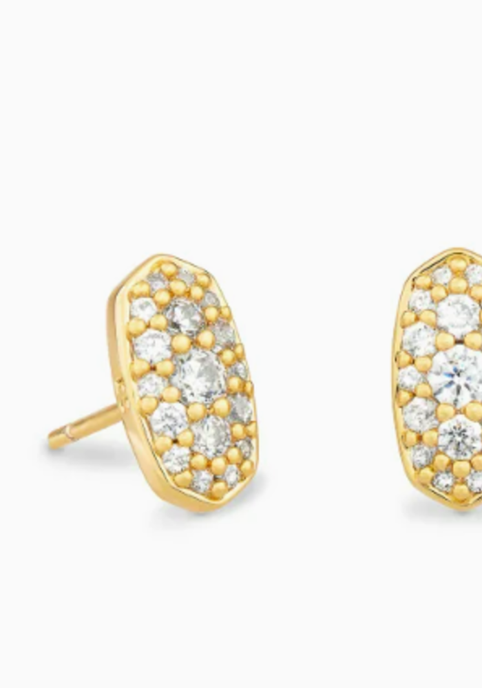 The Grayson Stud Earrings in White Crystal