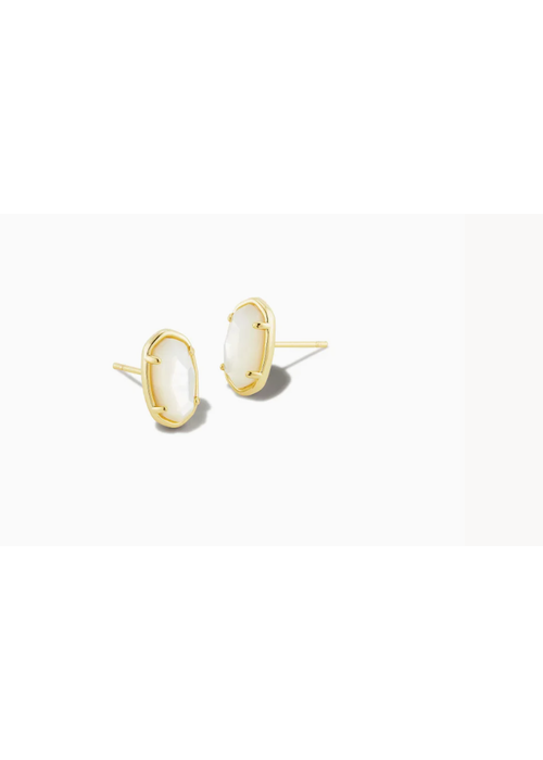 Kendra Scott The Grayson Stud Earring Gold Ivory Mother of Pearl