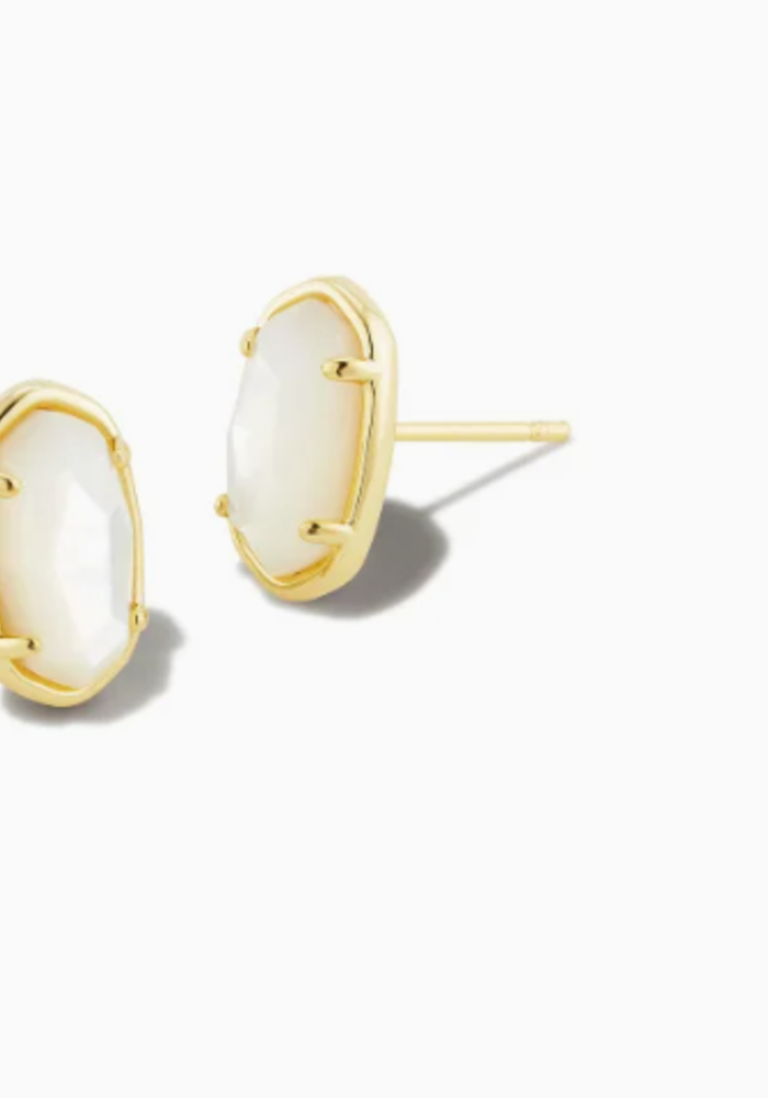 The Grayson Stud Earring Gold Ivory Mother of Pearl